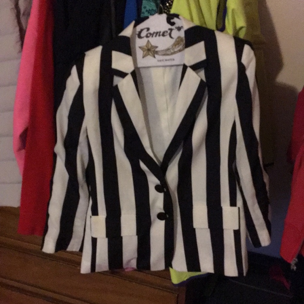 Black and white blazer